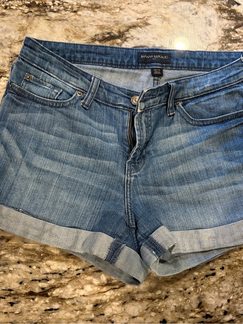 Banana Republic Medium Blue Denim Shorts with Button Waist